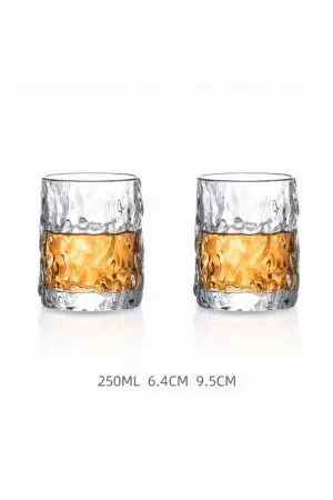 Set de 2 verres texturés 260ml – Un duo d’exception pour les amateurs de whisky