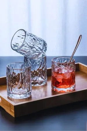 Verres à whisky premium 260ml en cristal sculpté - Élégance japonaise pour une dégustation raffinée
