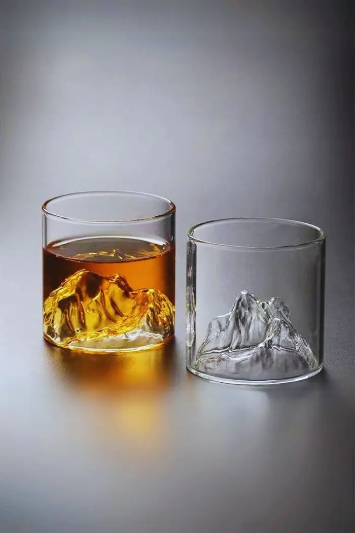 Verre à whisky cristal sculpté 300ml - Un design montagne artistique et fonctionnel
