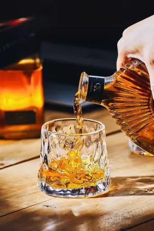 Verre à whisky premium en cristal rotatif - Design épais et élégant