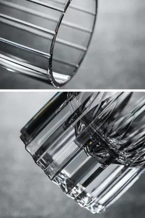 Verre à whisky cristal taillé 300ml – Design raffiné avec détails gravés inspirés de l’art japonais.
