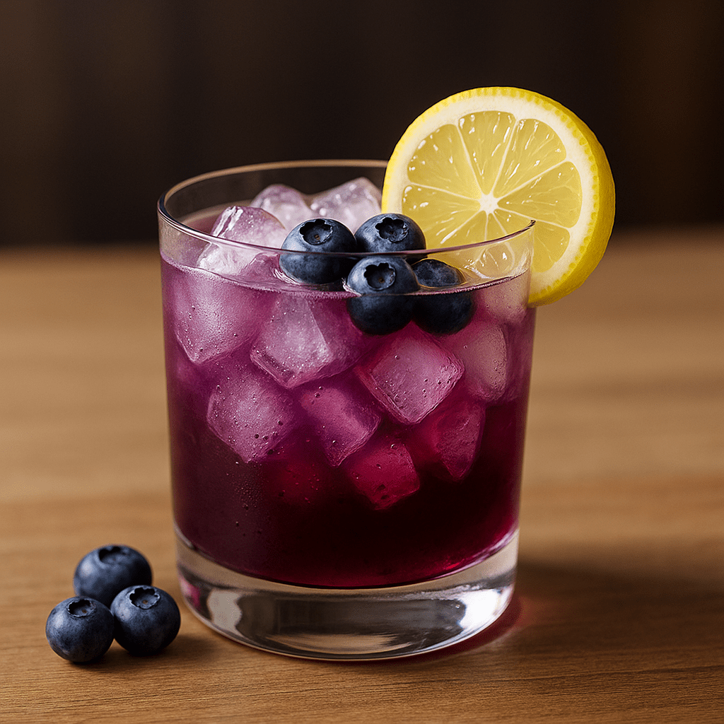 Cocktail au whisky, myrtille, citron et miel avec glaçons et tranches de citron