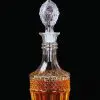 Carafe à whisky gravée de 800 ml, design en verre taillé à motif diamant, bouchon assorti, fond noir